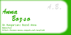 anna bozso business card